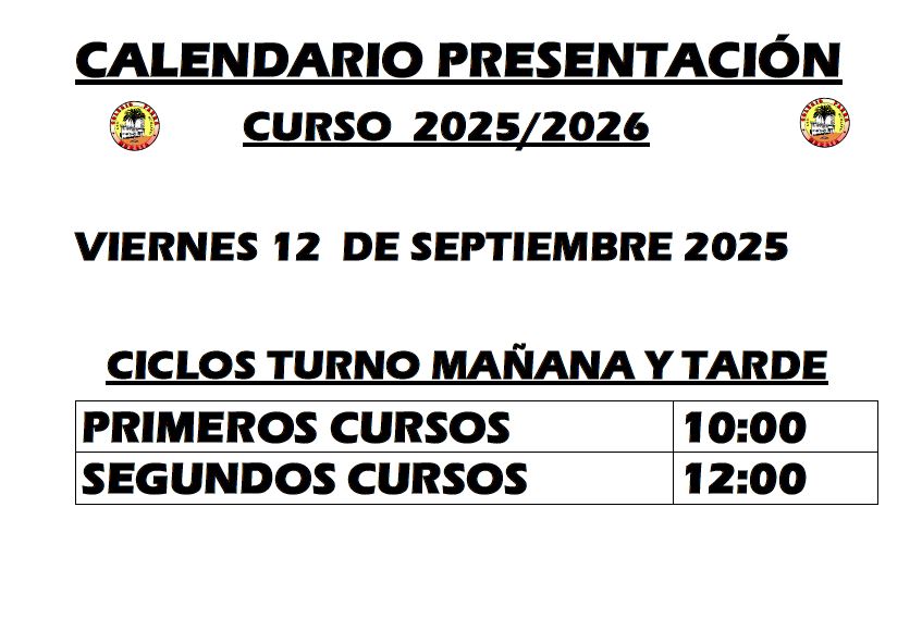 Presentación de los cursos 25 26